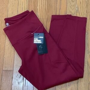 Women’s 90Degree By Reflex Burgundy Hi-Rise Ankle Length Leggings Size Large NWT